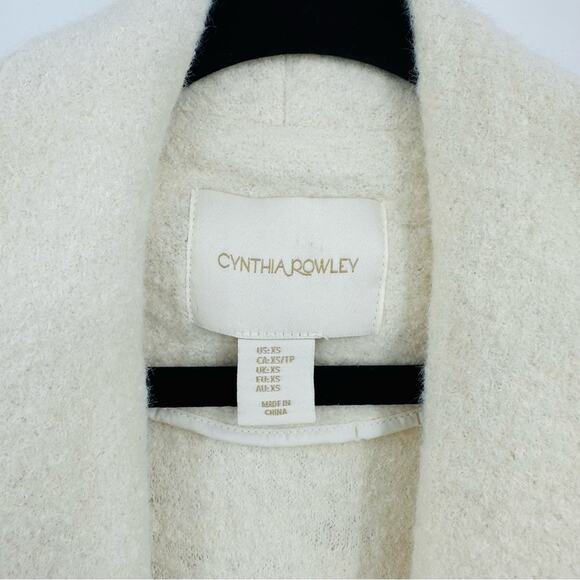 Cynthia Rowley | Cream Open Front Wool Cardigan Size Extra Small - Picture 6 of 7